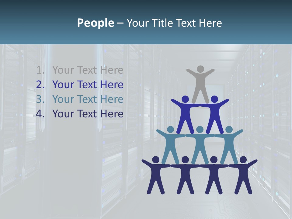 A Server Room With Rows Of Servers In It PowerPoint Template