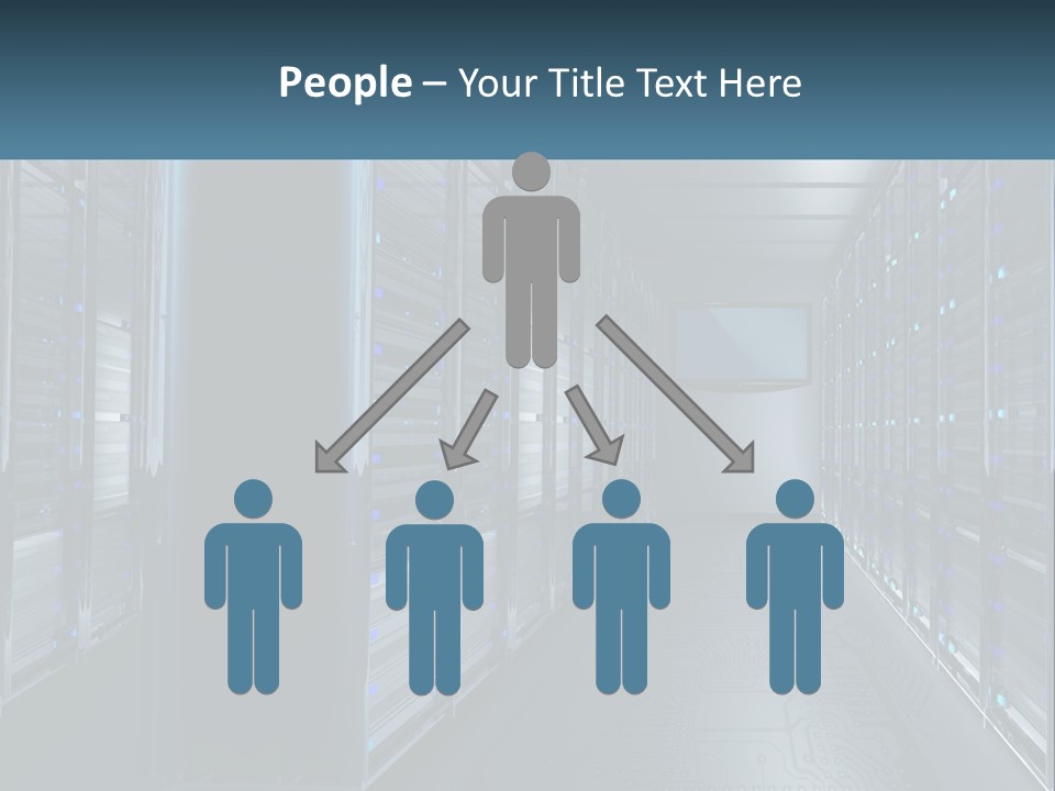 A Server Room With Rows Of Servers In It PowerPoint Template