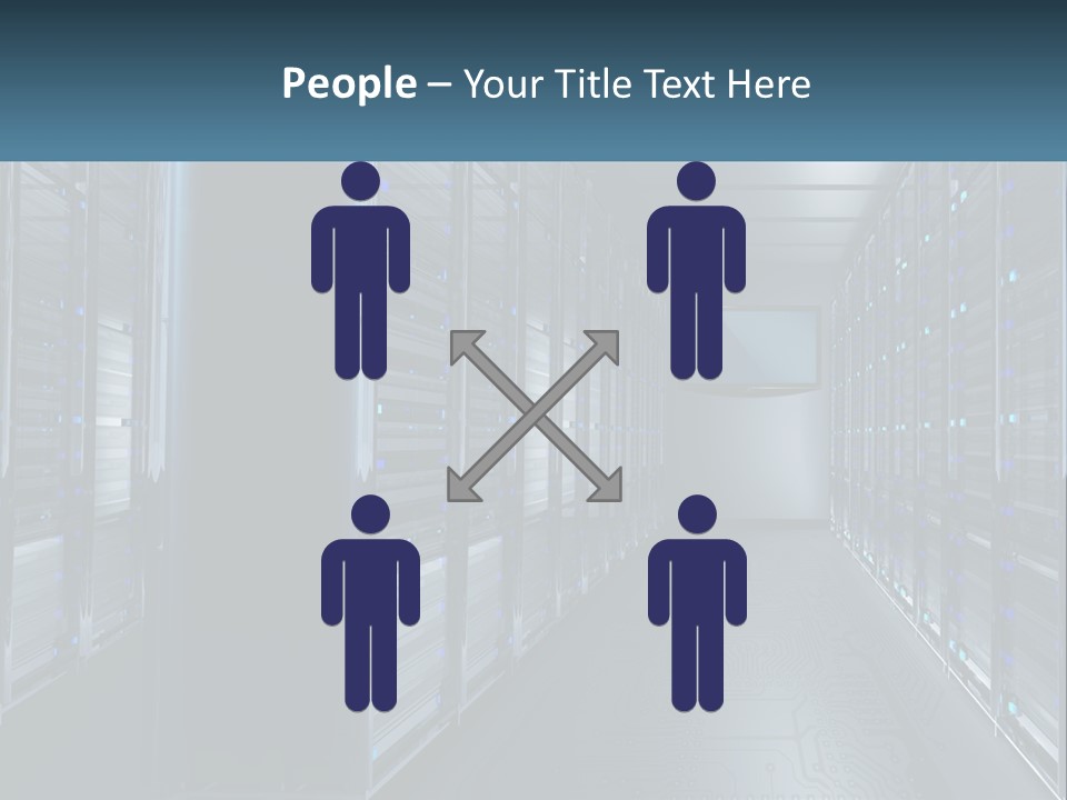 A Server Room With Rows Of Servers In It PowerPoint Template
