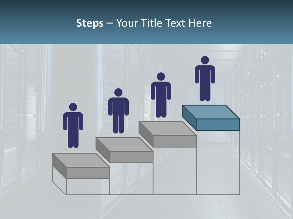 A Server Room With Rows Of Servers In It PowerPoint Template