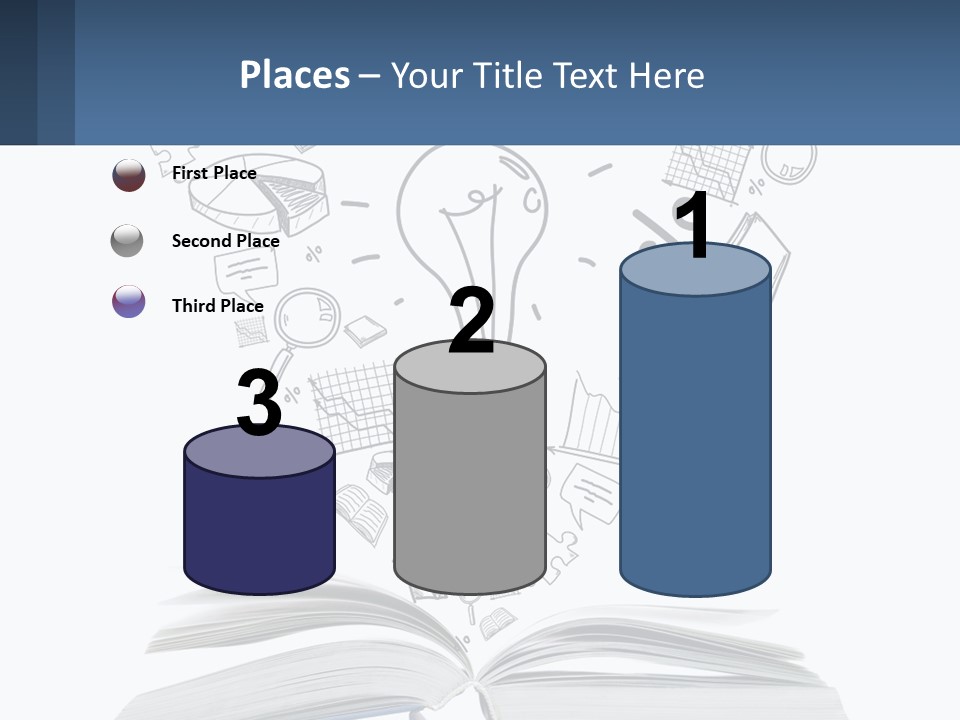 A Book With A Light Bulb Surrounded By Icons PowerPoint Template