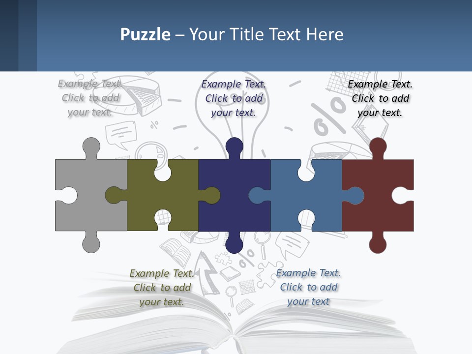 A Book With A Light Bulb Surrounded By Icons PowerPoint Template