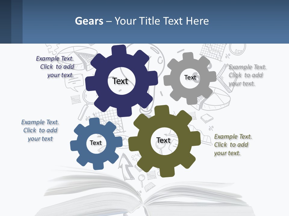 A Book With A Light Bulb Surrounded By Icons PowerPoint Template