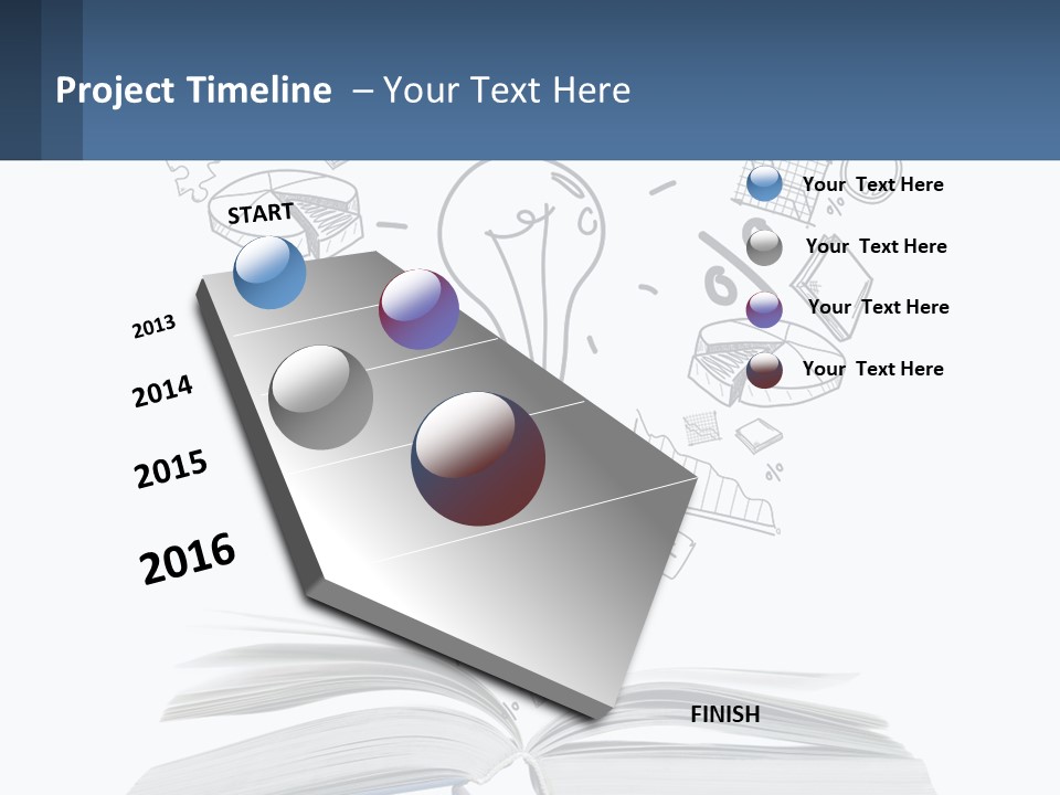 A Book With A Light Bulb Surrounded By Icons PowerPoint Template