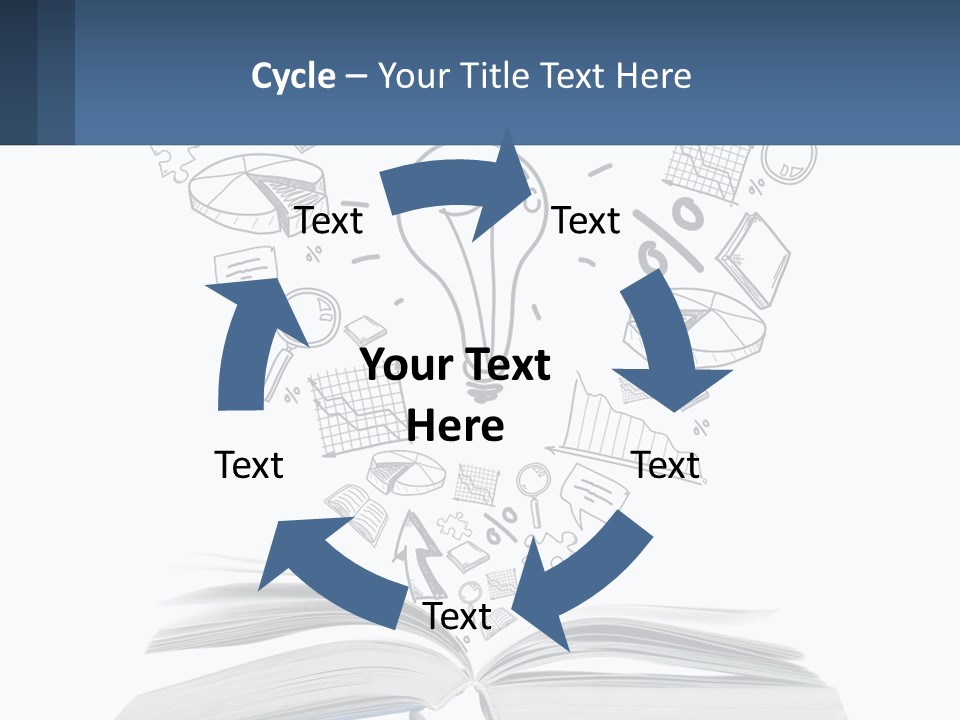 A Book With A Light Bulb Surrounded By Icons PowerPoint Template