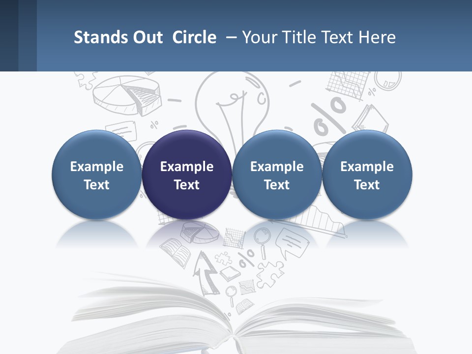 A Book With A Light Bulb Surrounded By Icons PowerPoint Template