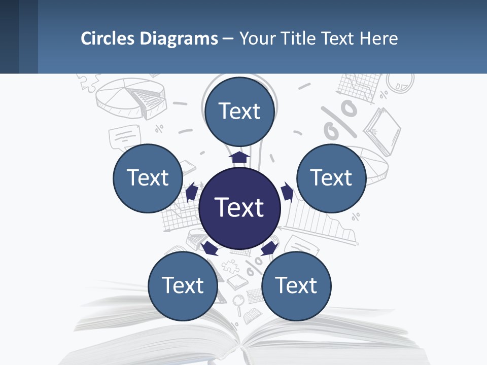 A Book With A Light Bulb Surrounded By Icons PowerPoint Template