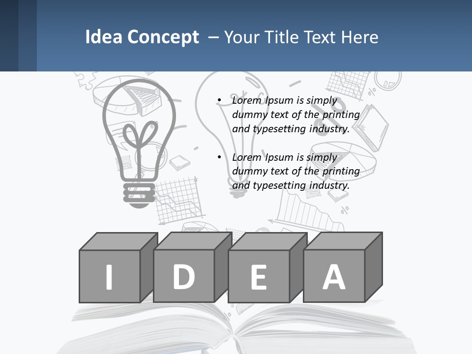 A Book With A Light Bulb Surrounded By Icons PowerPoint Template