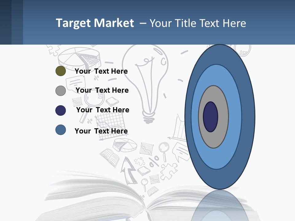 A Book With A Light Bulb Surrounded By Icons PowerPoint Template