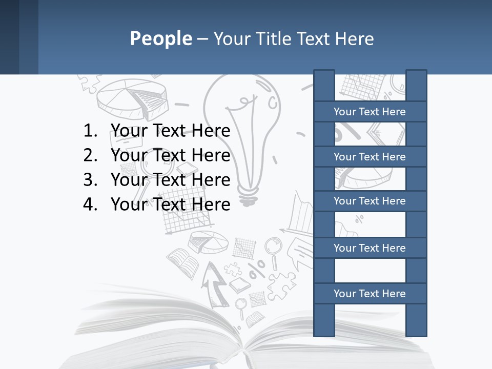 A Book With A Light Bulb Surrounded By Icons PowerPoint Template