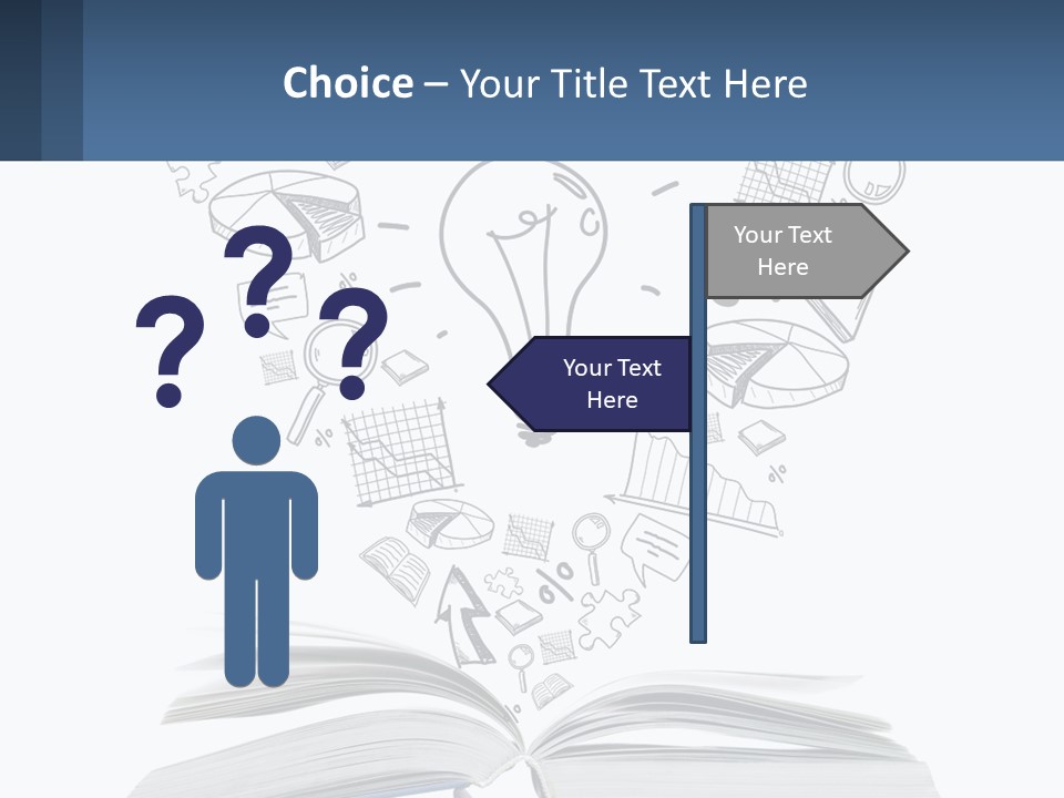 A Book With A Light Bulb Surrounded By Icons PowerPoint Template