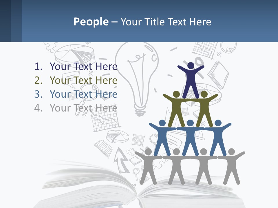 A Book With A Light Bulb Surrounded By Icons PowerPoint Template