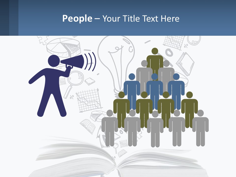 A Book With A Light Bulb Surrounded By Icons PowerPoint Template