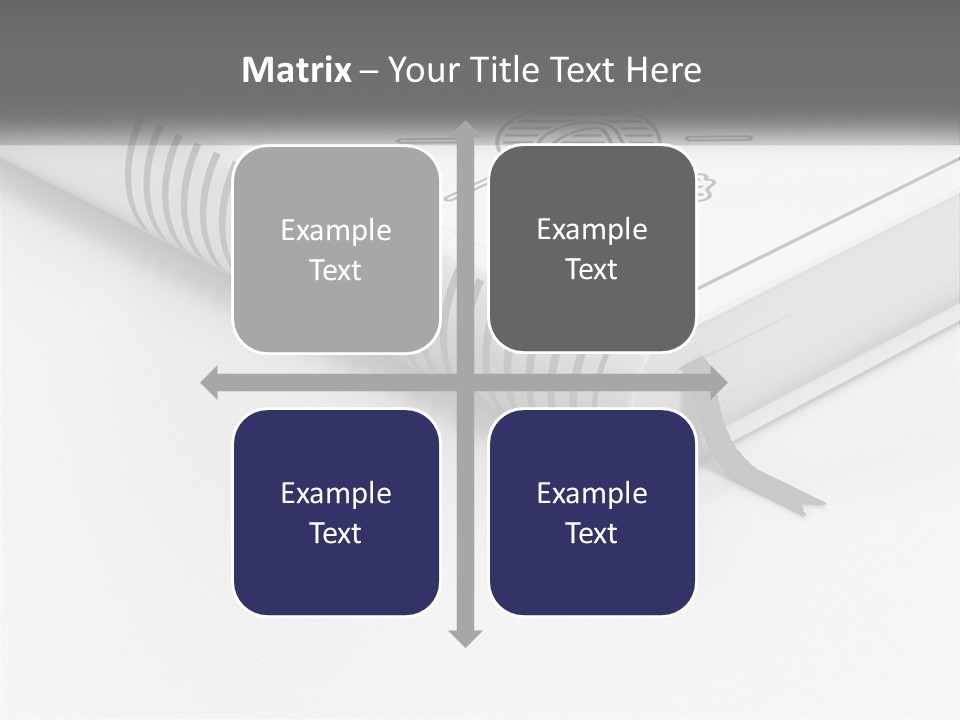 A White Book With A Black Ribbon On Top Of It PowerPoint Template