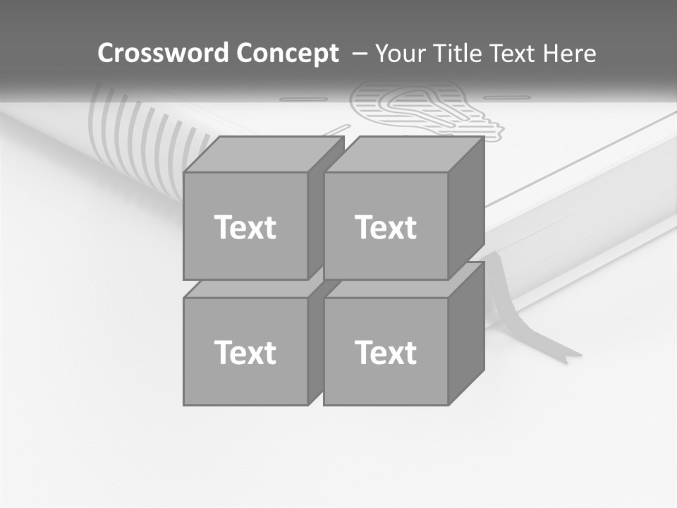 A White Book With A Black Ribbon On Top Of It PowerPoint Template