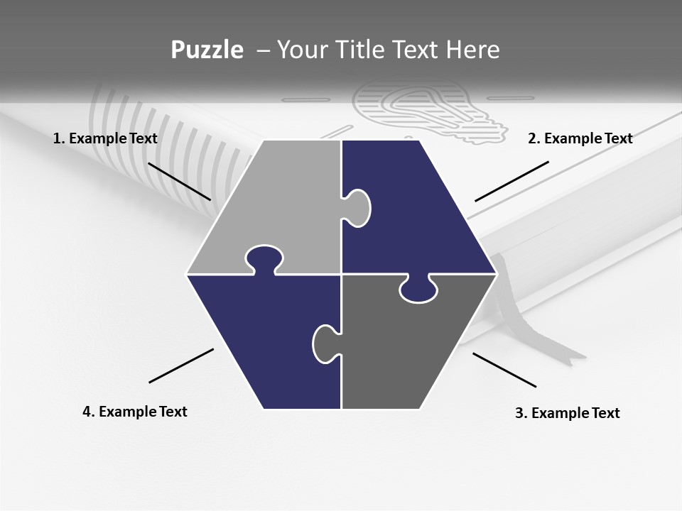 A White Book With A Black Ribbon On Top Of It PowerPoint Template