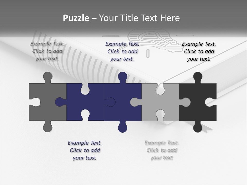 A White Book With A Black Ribbon On Top Of It PowerPoint Template