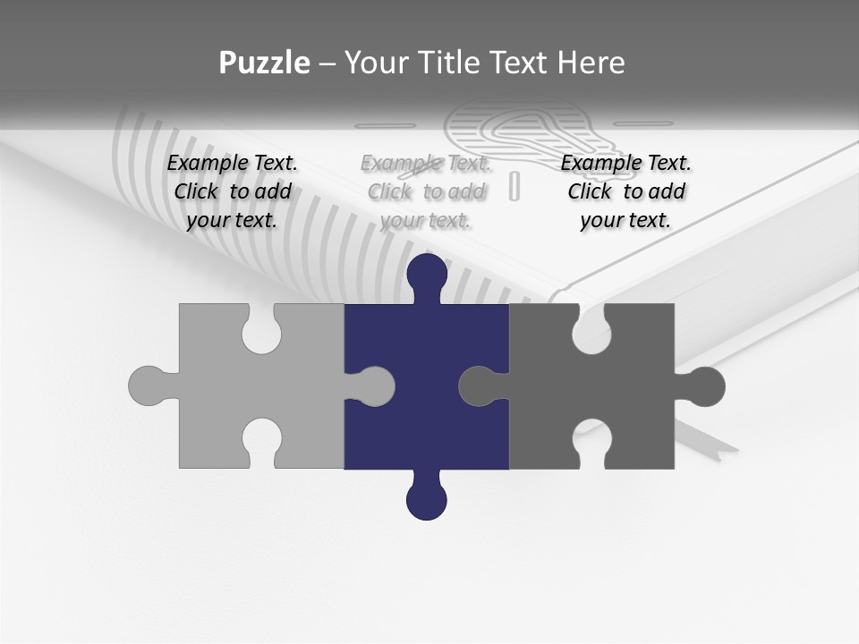 A White Book With A Black Ribbon On Top Of It PowerPoint Template