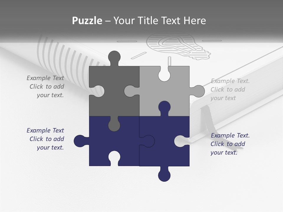 A White Book With A Black Ribbon On Top Of It PowerPoint Template