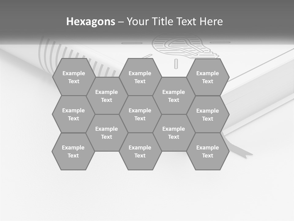 A White Book With A Black Ribbon On Top Of It PowerPoint Template