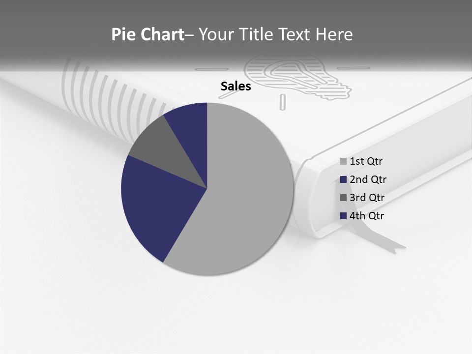A White Book With A Black Ribbon On Top Of It PowerPoint Template