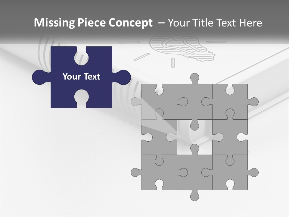 A White Book With A Black Ribbon On Top Of It PowerPoint Template