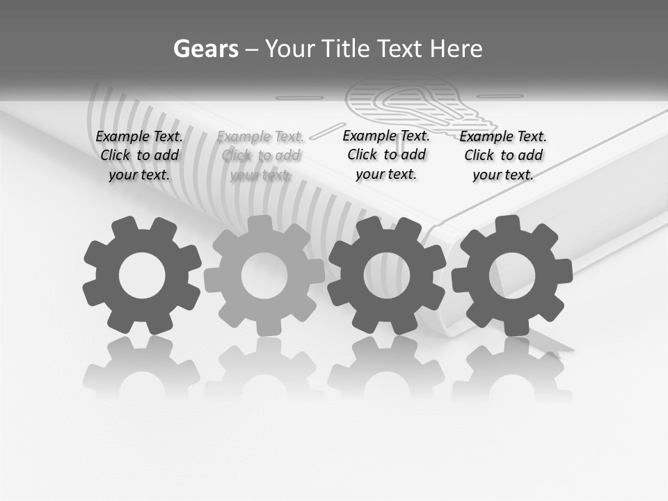 A White Book With A Black Ribbon On Top Of It PowerPoint Template