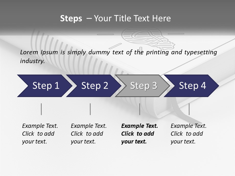 A White Book With A Black Ribbon On Top Of It PowerPoint Template