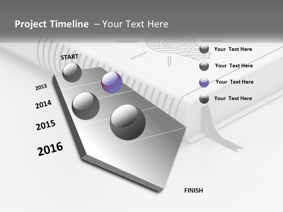 A White Book With A Black Ribbon On Top Of It PowerPoint Template