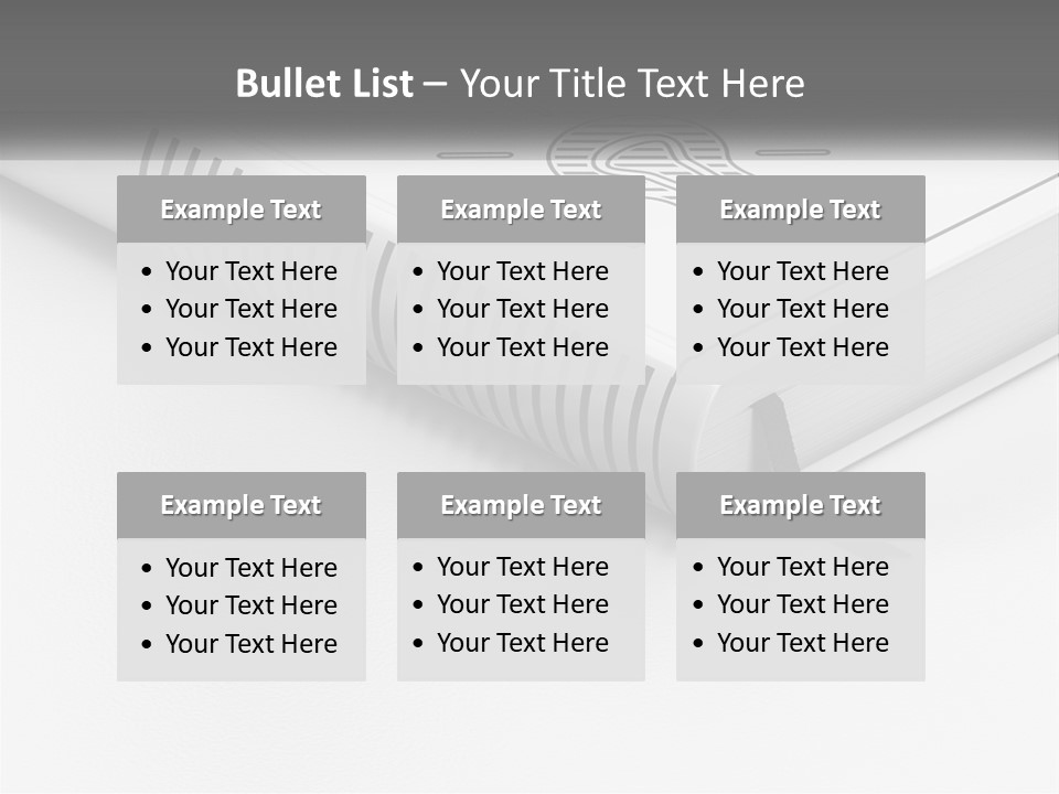 A White Book With A Black Ribbon On Top Of It PowerPoint Template