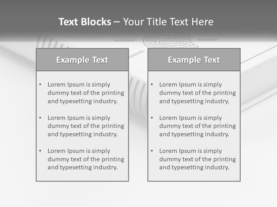 A White Book With A Black Ribbon On Top Of It PowerPoint Template