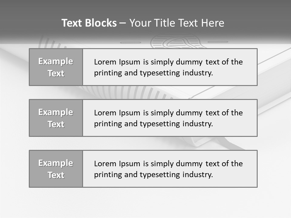 A White Book With A Black Ribbon On Top Of It PowerPoint Template