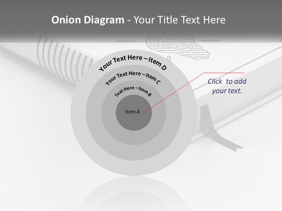 A White Book With A Black Ribbon On Top Of It PowerPoint Template