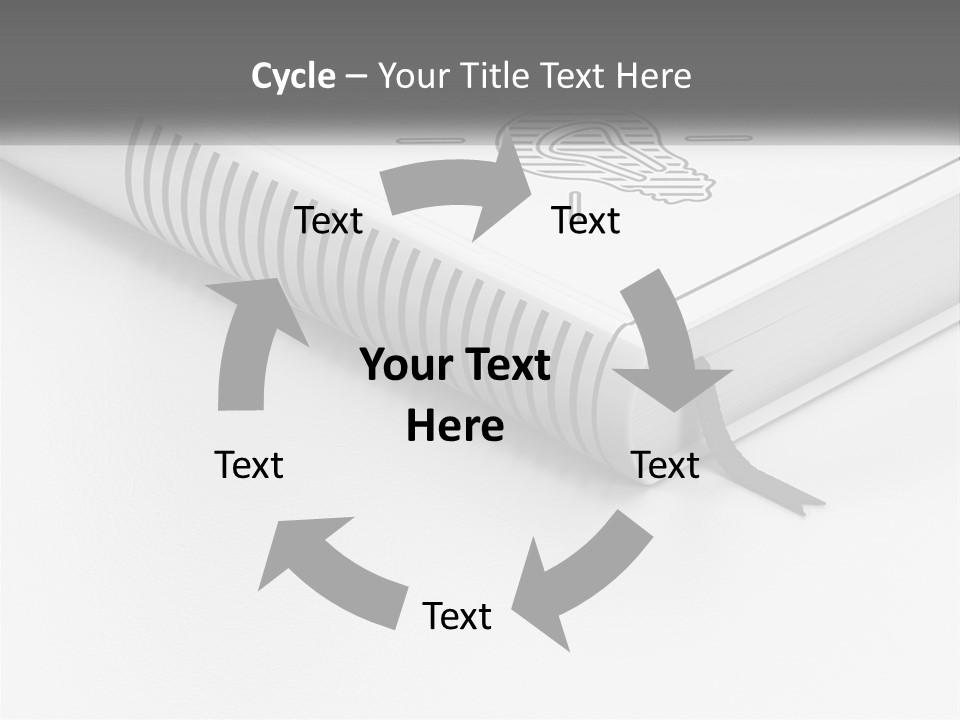 A White Book With A Black Ribbon On Top Of It PowerPoint Template