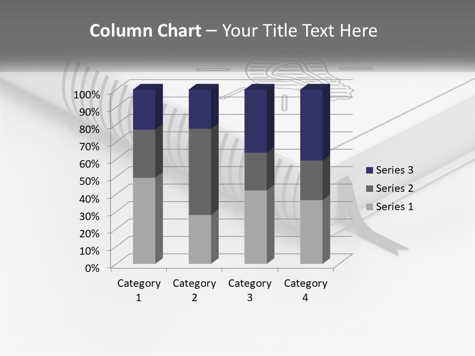 A White Book With A Black Ribbon On Top Of It PowerPoint Template