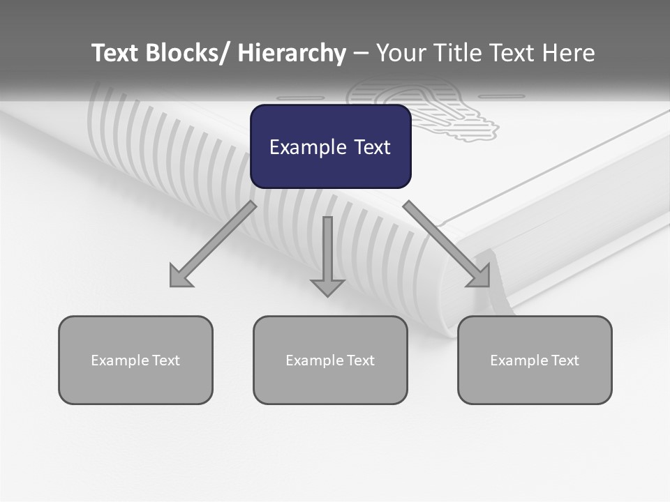 A White Book With A Black Ribbon On Top Of It PowerPoint Template
