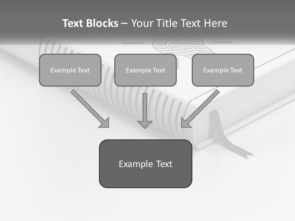 A White Book With A Black Ribbon On Top Of It PowerPoint Template