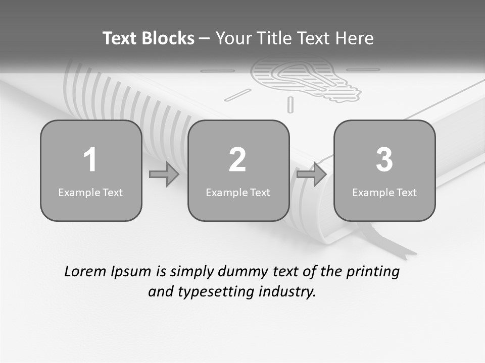 A White Book With A Black Ribbon On Top Of It PowerPoint Template