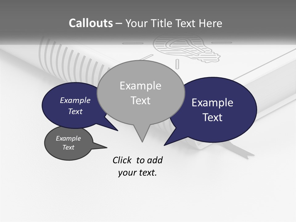 A White Book With A Black Ribbon On Top Of It PowerPoint Template