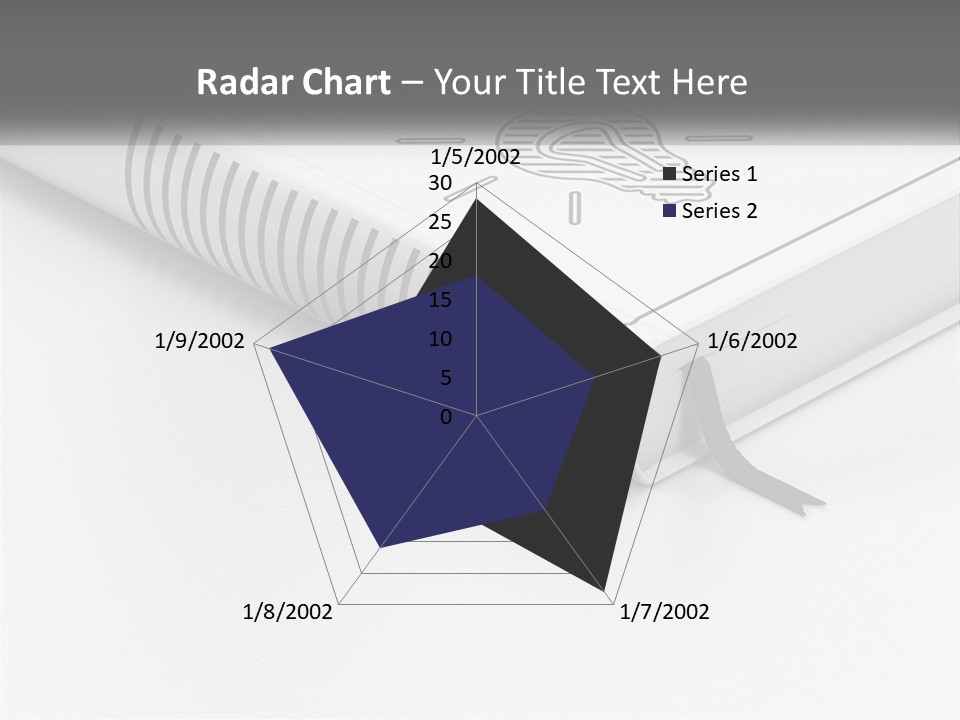 A White Book With A Black Ribbon On Top Of It PowerPoint Template