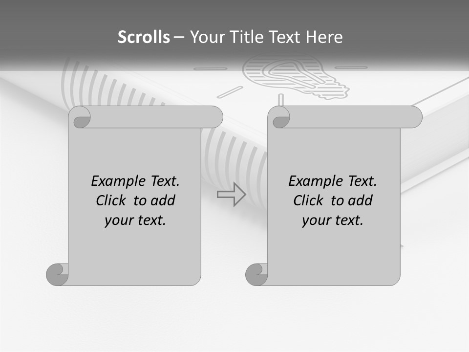 A White Book With A Black Ribbon On Top Of It PowerPoint Template