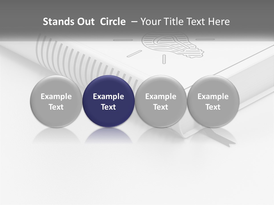 A White Book With A Black Ribbon On Top Of It PowerPoint Template