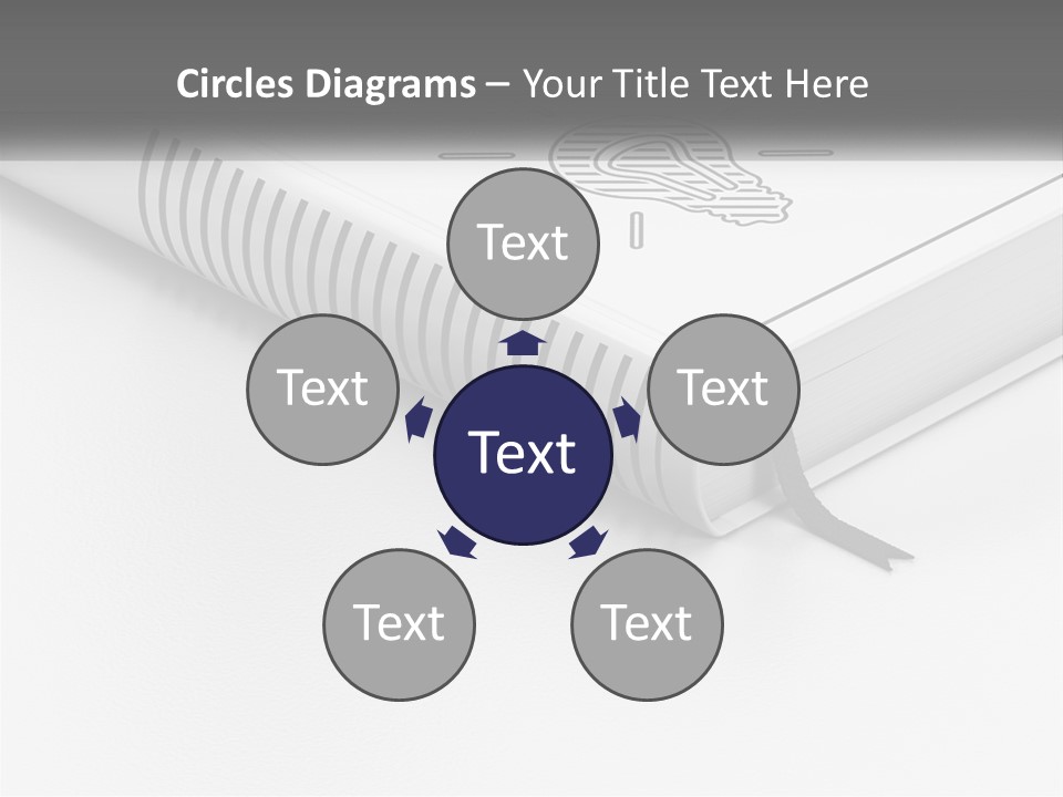 A White Book With A Black Ribbon On Top Of It PowerPoint Template