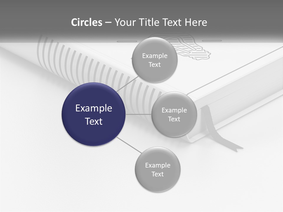 A White Book With A Black Ribbon On Top Of It PowerPoint Template