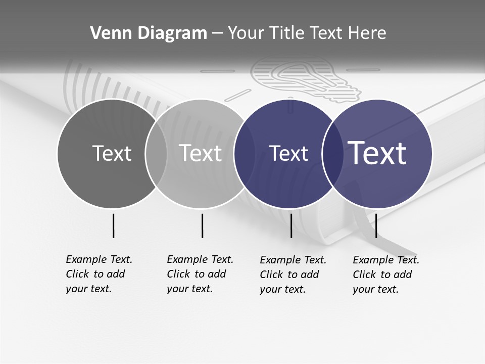 A White Book With A Black Ribbon On Top Of It PowerPoint Template
