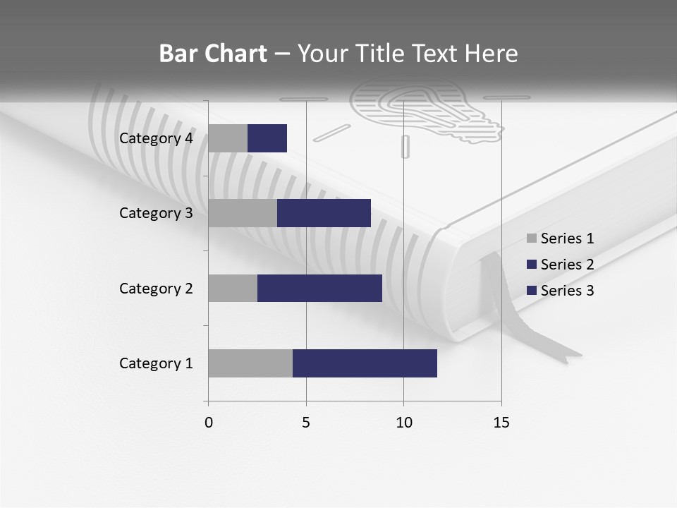 A White Book With A Black Ribbon On Top Of It PowerPoint Template