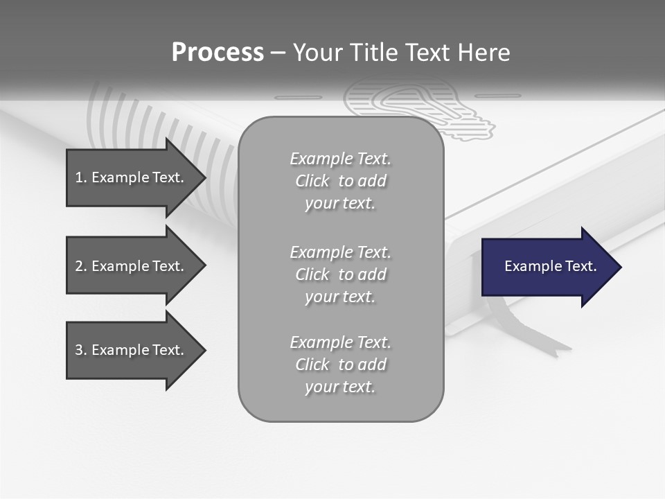 A White Book With A Black Ribbon On Top Of It PowerPoint Template