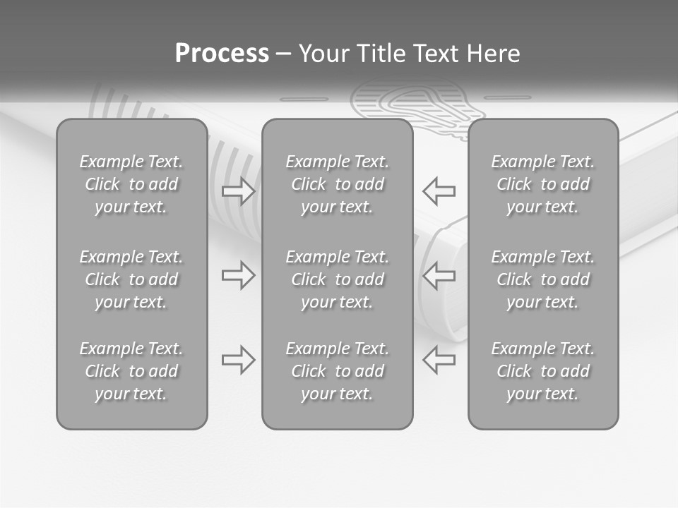 A White Book With A Black Ribbon On Top Of It PowerPoint Template