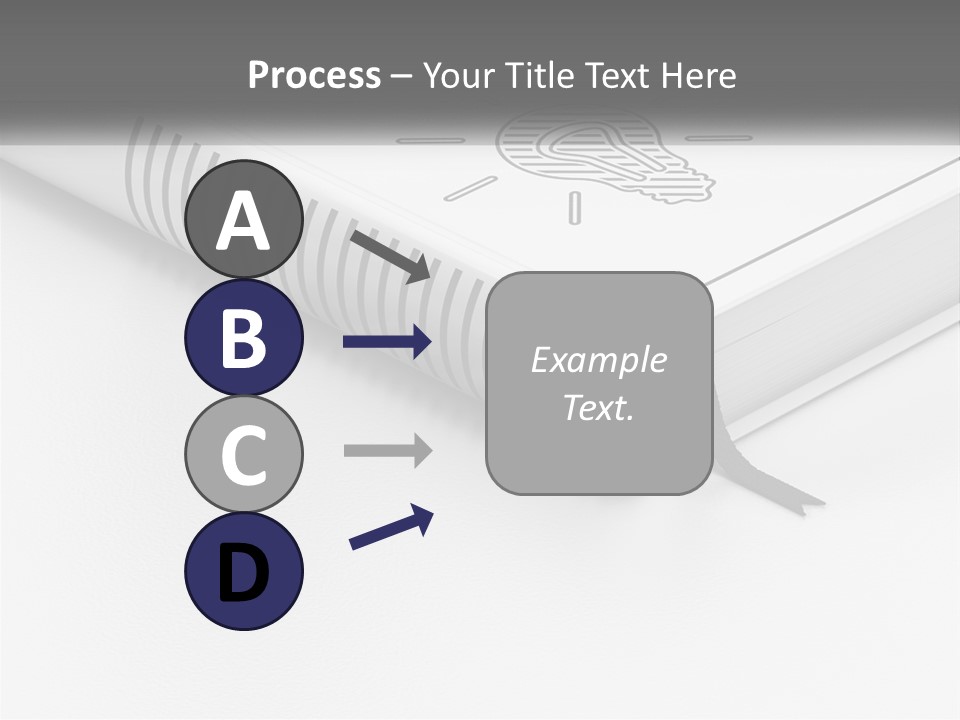 A White Book With A Black Ribbon On Top Of It PowerPoint Template