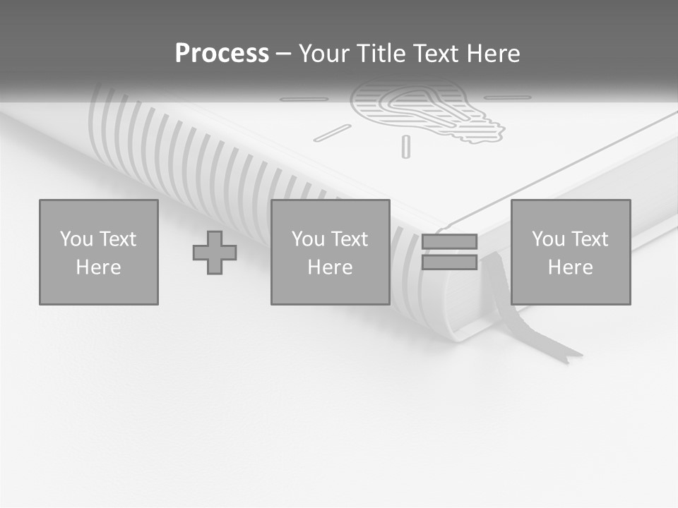 A White Book With A Black Ribbon On Top Of It PowerPoint Template